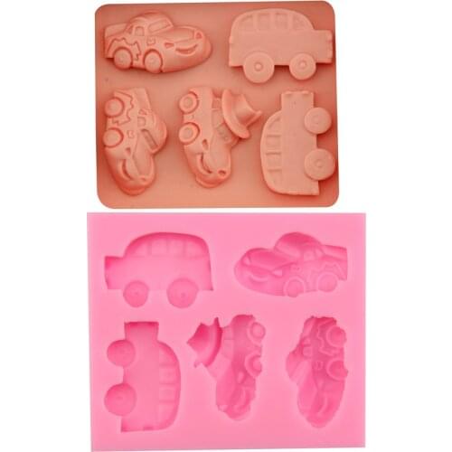 5 cars silicone chocolate flip sugar cake decoration mold hand-baked gypsum drop glue DIY soap mold