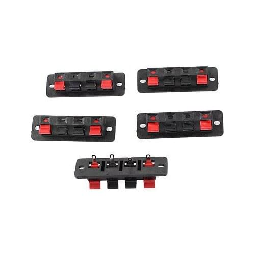 5 Pcs 4 Pin Terminal 1 Row Spring Load 4 Position Speaker Connector Board