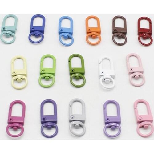 5pcs/lot 13x33mm Rotating Dog Buckle Paint Color Metal Lobster Clasp Hook For Jewelry Making DIY Key Chain Accessories