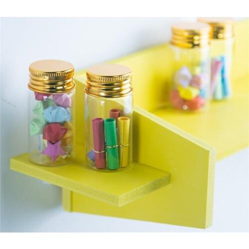 50Pcs 25ml Craft Vial Full of Design Sense with Golden Aluminum Screw Cap Simple Clear Bottle Practical Sub Jars