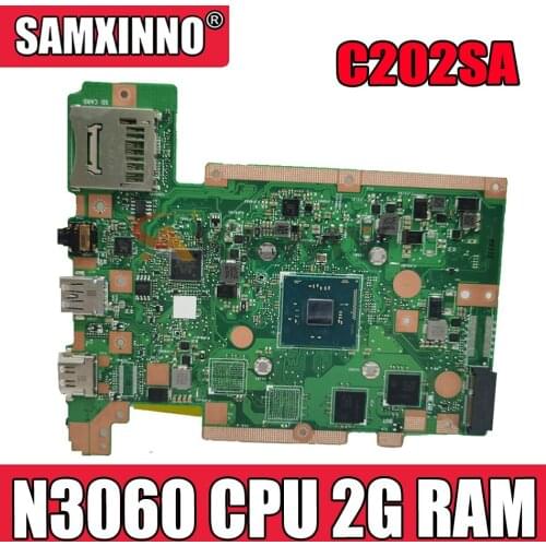 Akemy C202SA Laptop motherboard for ASUS C202SA C202S C202 Test original motherboard N3060 CPU 2G RAM EMMC-16G