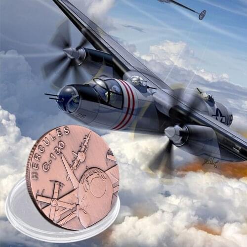 US Air Bronze Force Coin Hercules C-130 Plane American Military Challenge Brass Plated Metal Coin Gift For Business Christmas