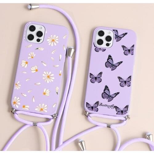 Daisy Flower Lanyard Cord Case For Xiaomi Redmi 9T Note 10 9 8 7 Pro Max 9s 8T Poco X3 NFC F3 Mi 10T 11 9T Lite Pro Ultra Cover