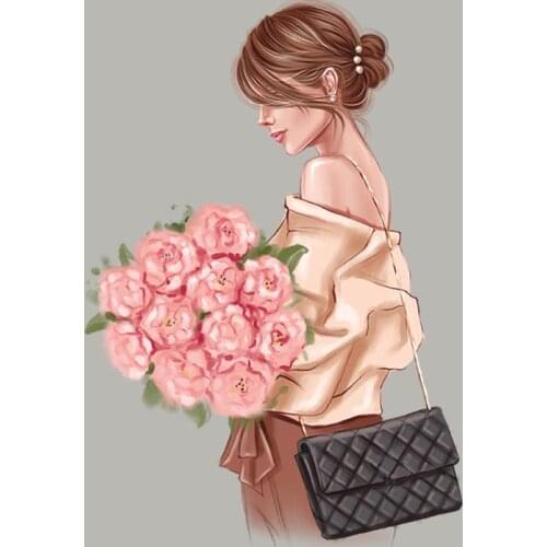 Floral Woman Stickers On Clothes Tops Fashion Diy Appliqued Vinyl Heat Transfer Iron On Patch Heat Print On Dresses