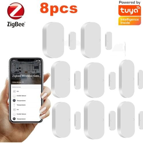 ZigBee Door Window Sensors Wireless Alarm Tuya APP Remote Monitoring Linkage Share Control History Records Tracking with Gateway