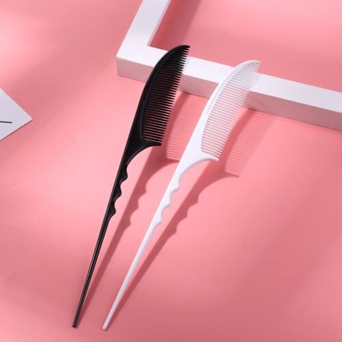 Black White Pointed Tail Soft Comb Hairdressing Hair Hand Tools Weaving Foiling Brush Separate Parting Salon Dyeing Tail Combs