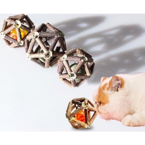 Silvervine Cat Toy Hollow Teeth Cleaning Cat Catnip Cats Bell Ball Toys Cleaning Tooth Pet Toy For Cat Toys Supplies