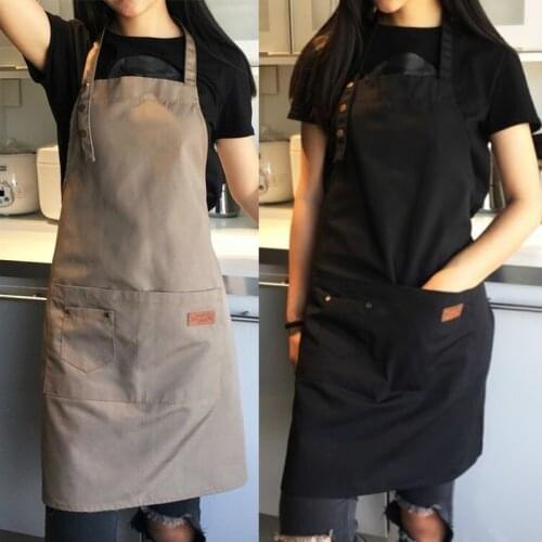 Chef Waiter Cafe Shop Waiter Pure Color Cooking Kitchen Apron for Woman Men BBQ Hairdresser Aprons Bibs Kitchen Accessory