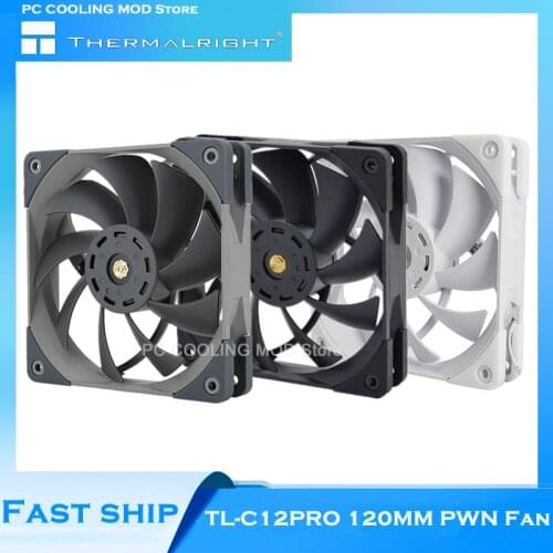 Thermalright PC Computer MOD Case 120mm 25mm thick Quiet PWM Cooling Fan CPU Cooler Temperature Control,No light,TL-C12PRO