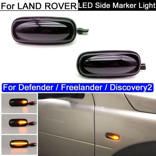 2Pcs Error Free Smoked Lens LED Side Marker Light Amber Turn Signal Indicator Lamp For Land Defender TD5 Freelander Discovery 2