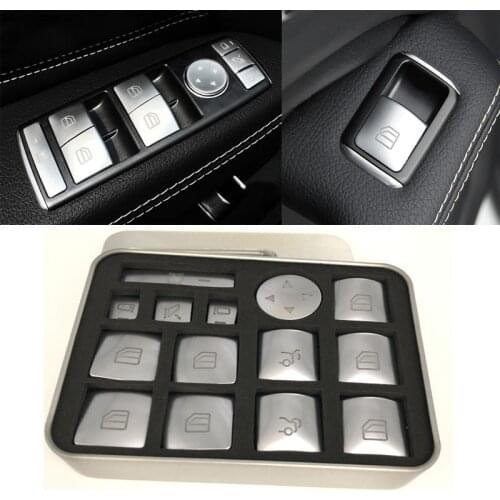 Car Window Glass Lift Button Sticker For Mercedes Benz A B C E GLA CLA GLK GL ML GLE Class
