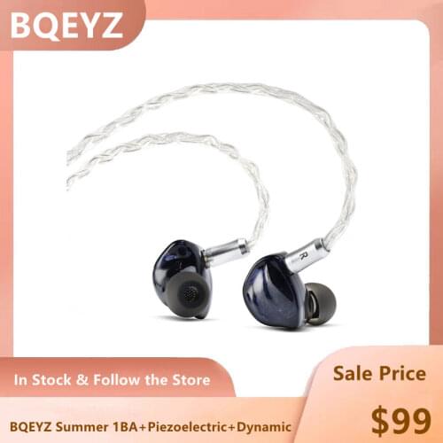BQEYZ Summer Headphone HiFi In-Ear Monitor 3 Hybrid Drivers Balanced IEM Noise Isolating with Detachable Upgrated Cable