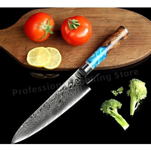 Stainless Steel Damascus Chefs Knife Meat Cleaver Kitchen Chopping Knife Slicing Knife Household Cooking Knife