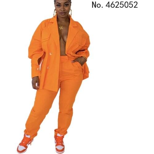 Autumn Winter African Clothes Women Set Streetwear Long Sleeve Blazer Pants Suit Office Lady Tracksuit Two Piece Set Outfits