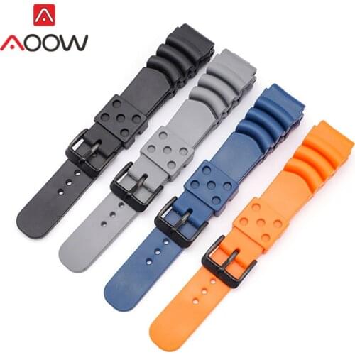 20mm 22mm Silicone Sport Strap Diving Waterproof Watchband Rubber PVC Men Replacement Bracelet Band Watch Accessories for Seiko