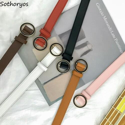Belts Women Solid Simple Adjustable Korean Style Various Color Casual All-match Students Womens Pant Accessories White Belt New