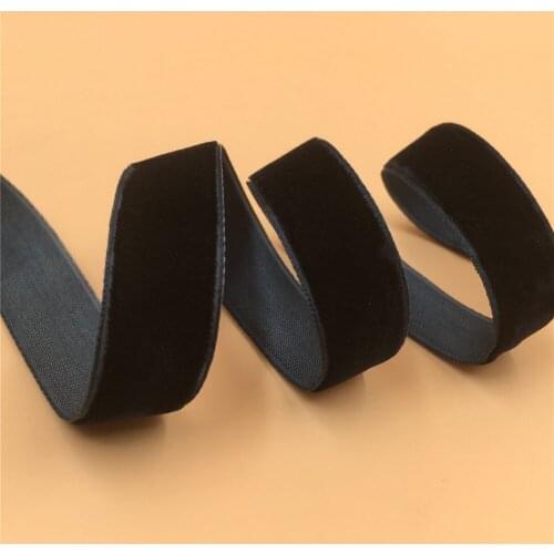 10yard/lot 5/8" 15mm Navy Velvet Ribbon Single Face Non Elastic Velour Webbing Headband Hair Band Accessories