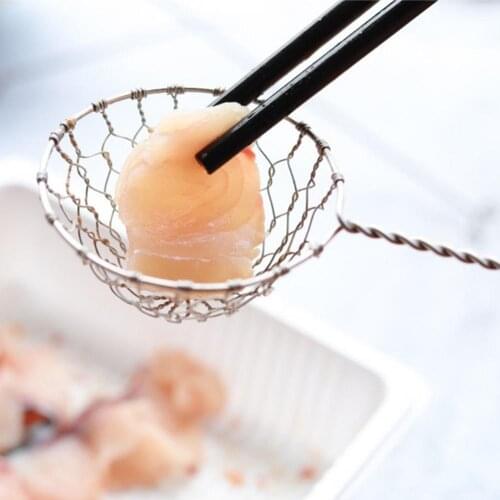 Stainless Steel Oil Filter Hot Pot Fondue Sieve Colander Strainer Kitchen Fried Strainer Portable Mesh Spoon Kitchen Cookware