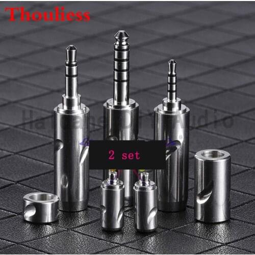 Thouliess 2 sets 4.4mm 2.5mm 3.5mm MMCX Plug Jack Connector Audio Adapter with Furutech