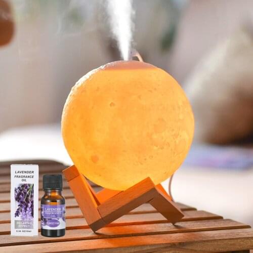 880ML Moon Lamp light air humidifier +10 ml Essential Oil set USB Ultrasonic Humidificador Night Cool Mist Purifier Diffuser