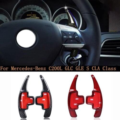 Carbon Fiber Steering Wheel Shift Paddle Extension for Mercedes-Benz A B C E CLA CLS M GL Class GLK SLK W176 W246