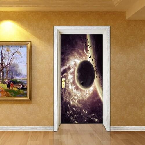 3d Vinyl Wallpaper DIY Door Stickers PVC Door Decal Sticker Self Adhesive Imitation Room Decor Living Room Paint Ideas Vinyl