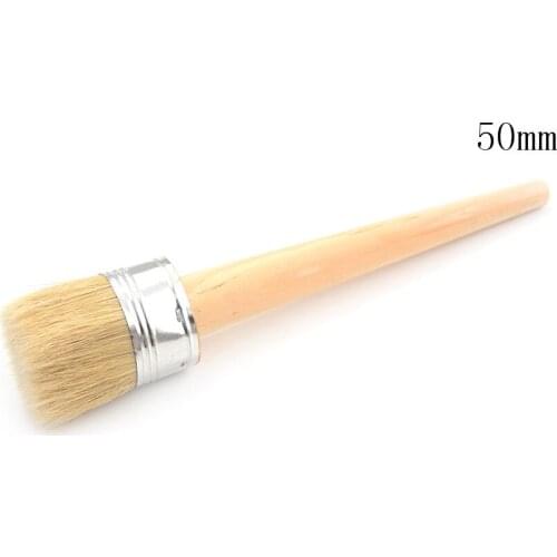 Wooden Handle Painting Wax Brushes 50mm Useful 185mm Long Round Bristle Chalk Oil Paint