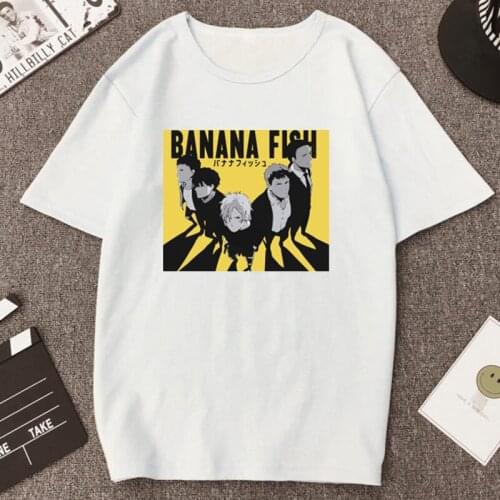Japanese Banana Fish T Shirt Men New Style Manga Hot Sale Anime Shirt Cartoon Pattern Tops Summer Cotton Streetwear Unisex Tee