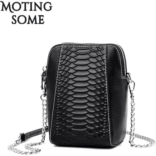 Fashion Simple Style Cowhide Women Shoulder Bag Crocodile Grain Luxury Genuine Leather Phone Purses and Handbags Mini Bag 2021