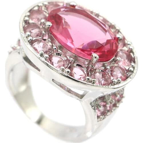 17x13mm SheCrown Lovely Cute Drop Created Green Peridot CZ For Ladies Daily Wear Silver Rings Wholesale Drop Shipping