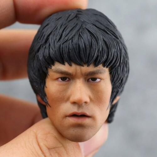1/6 Scale Bruce Lee Head Sculpt Game of Death Direct Version Male Soldier Head Carving for 12" Action Figure Phicen Tbleague Toy