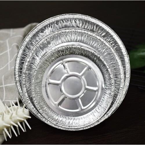 10pcs/set Ovenware Oil Paper Round Tin Paper Burn Pan Disposable Pizza Tin Pallet Aluminum foil Iron Plate Thickening cake