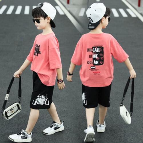 2021 Summer Fashion Toddler Baby Boys Girls Kids Clothes Set T-shirt+shorts O-Neck Cotton Childrens Clothing Sets 5-12 Years