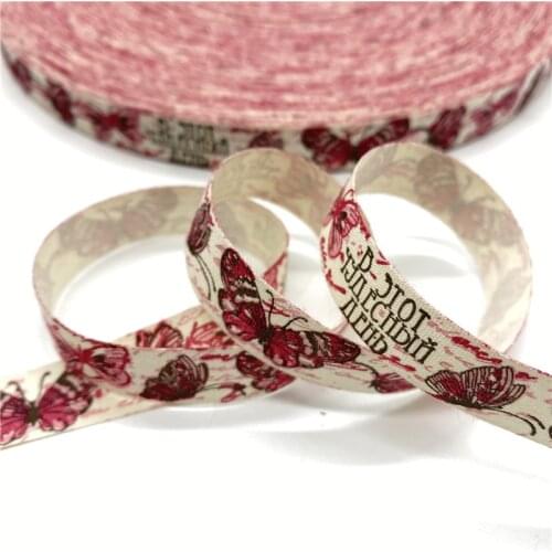 5Yards 15mm Cotton Ribbon Black and white pattern Printed Cotton Ribbons For Wedding Christmas Decoration DIY Sewing Fabric #13