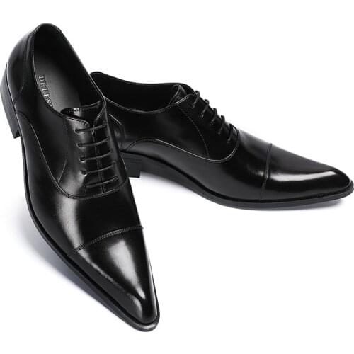 Brand Trending Genuine Leather Business Dress Shoes Men Retro Patent Leather Oxford Shoes for Men Plus Size 37-47