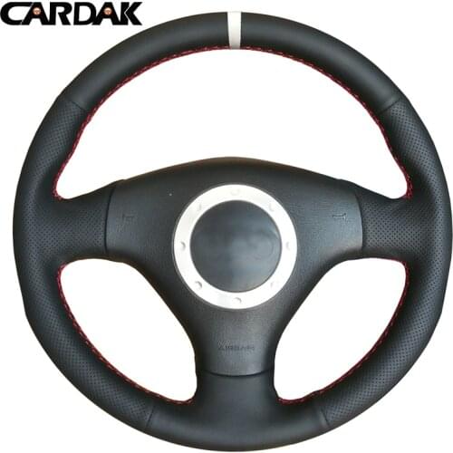 CARDAK Soft Car Steering Cover Black Artificial Leather Auto Steering Wheel Cover for Audi A3 3Spoke 2000-2003 Audi TT 1999-2005