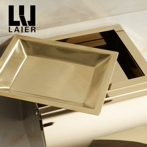 Vidric Stainless Steel Toilet Tissue holder Box Gold With ashtray and phone holder