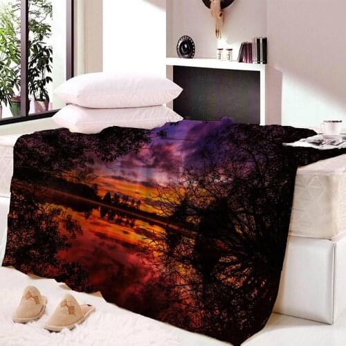 Forest Fleece Blanket Warm Cashmere Blanket Office Sofa Supplies Blankets for Beds Dropship