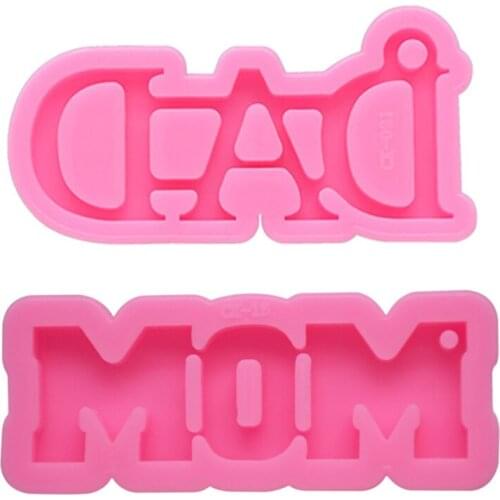 Handmade Mom Dad Resin Mold Letter Mothers Fathers Day Gift Keychain Pendant Resin Casting Mold Jewelry Making Tools