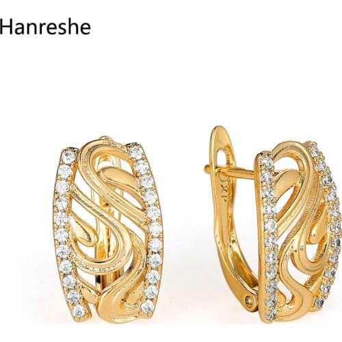 Hanreshe Mini Copper Stud Earrings Trendy Jewelry Party Girl Gift Red Natural Zircon Cute Crystal Geometry Earrings Women Gift