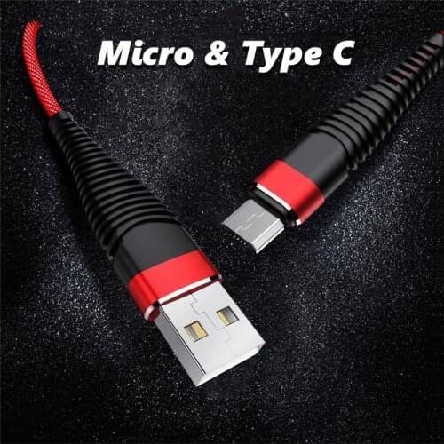 1M Micro USB & Type C Cable Fast Charger Durable Nylon Braided Data Sync Cord For Samsung Xiaomi Universal Android Cellphones