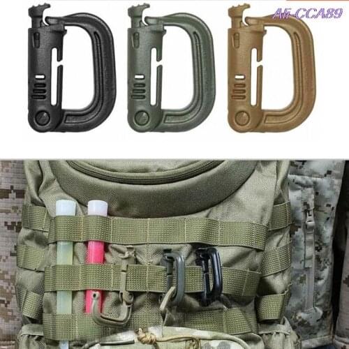Molle Tactical Backpack Carabiner Outdoor Plastic EDC Shackle Carabiner Practical ABS Snap D-Ring Clip Keyring Locking Ring