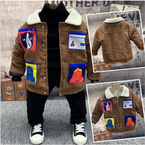 Winter kids clothing set baby boy Warm coats, thick t-shirts, thick jeans children set for boys clothes For 2-6Year Boy