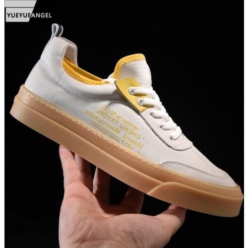 Mens Genuine Leather Casual Shoes New Summer Breathable Lovers Platform Shoes Non-Slip Mixed Colors White Sneakers Size 35-44