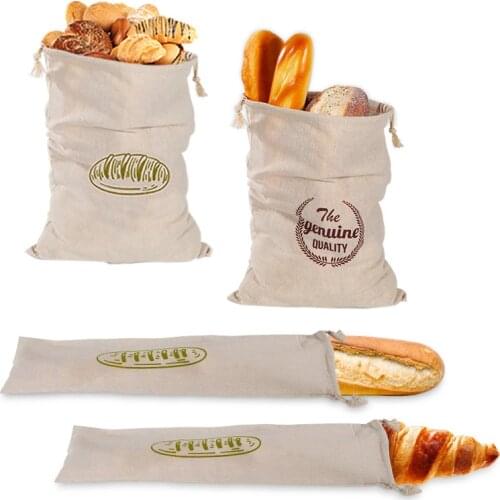 Linen Bread Bags,Reusable Drawstring Bag For Loaf, Homemade Artisan Bread Storage Bag,Linen Bread Bags For Baguette