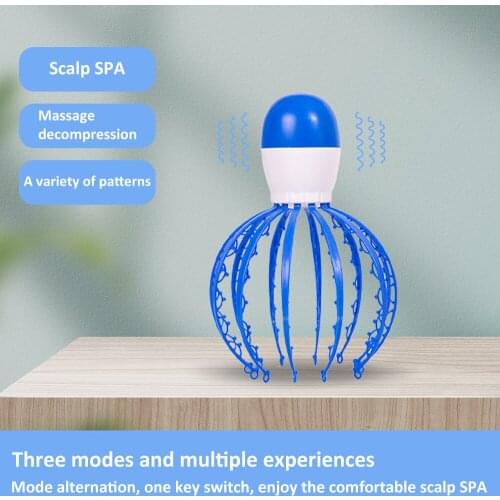 Electric Scalp Massage Portable 12 Detachable Claws 84 Independent Nodes Octopus Massager Relief Pain Device Hair Growth Remove