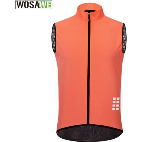 WOSAWE Mens Cycling Jacket Windproof Reflective Breathable Running Lightweight Windbreakers Coat Bicycle MTB Road Bike Jersey
