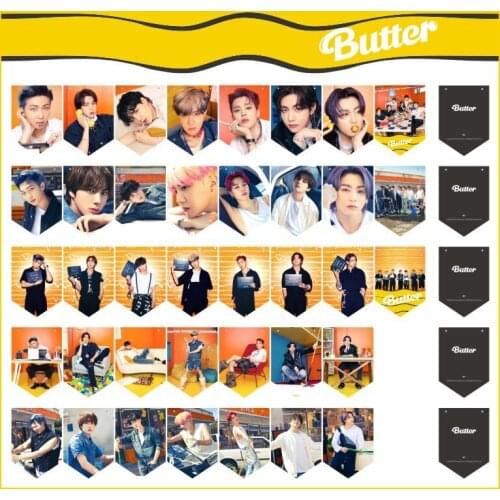 10sets/lot Kpop Butter Hang Pictures Banners JUNG KOOK JIMIN SUGA V JHOPE RM JIN Wall Painting Picture Fans Gift Decoration