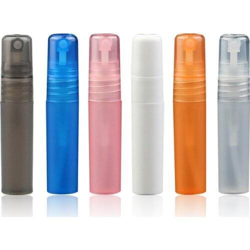 New 5ML Matte Plastics Refillable empty perfume bottle travel perfume atomizers makeup spray Liquid Sample bottle 1000pcs