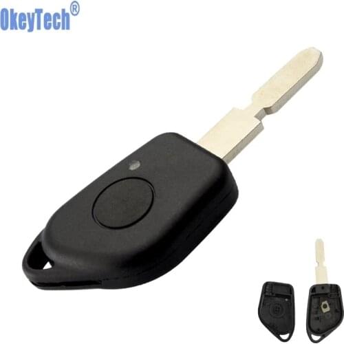 OkeyTech 1 Button Car Key Shell FOB For Citroen For Peugeot 106 205 206 306 405 406 Replacement Remote Key Case Uncut 406 Blade